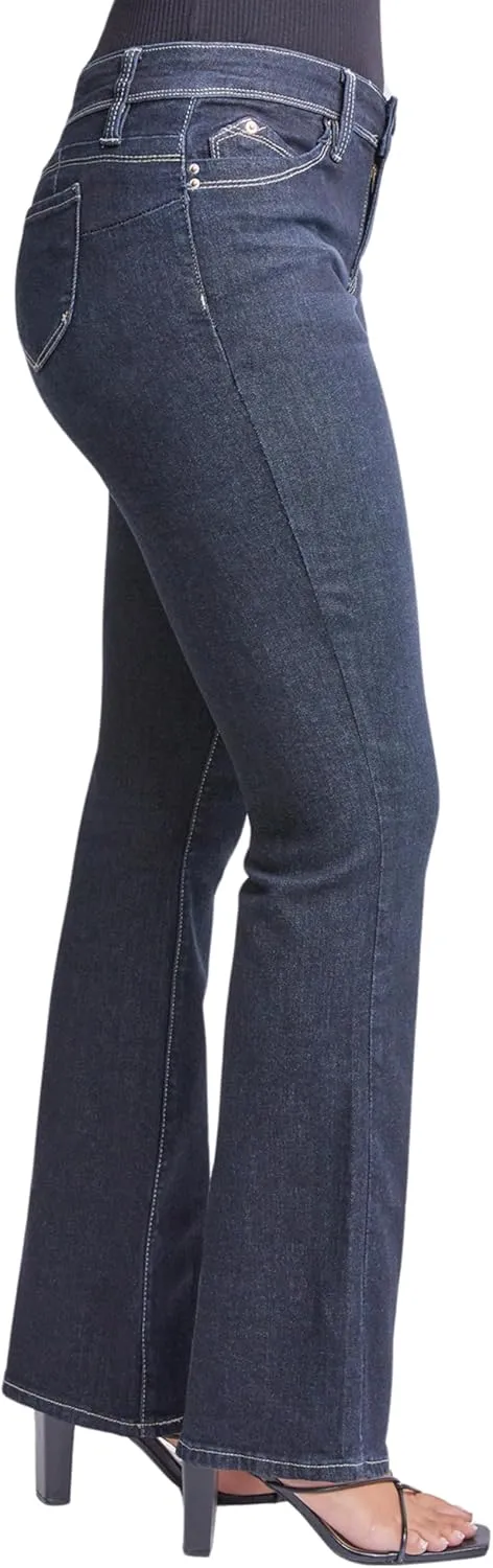 YMI Women’s Sustainable Wannabettabutt Mid Rise Bootcut Jeans, P170937