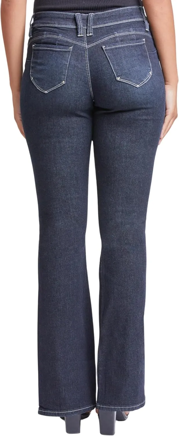 YMI Women’s Sustainable Wannabettabutt Mid Rise Bootcut Jeans, P170937