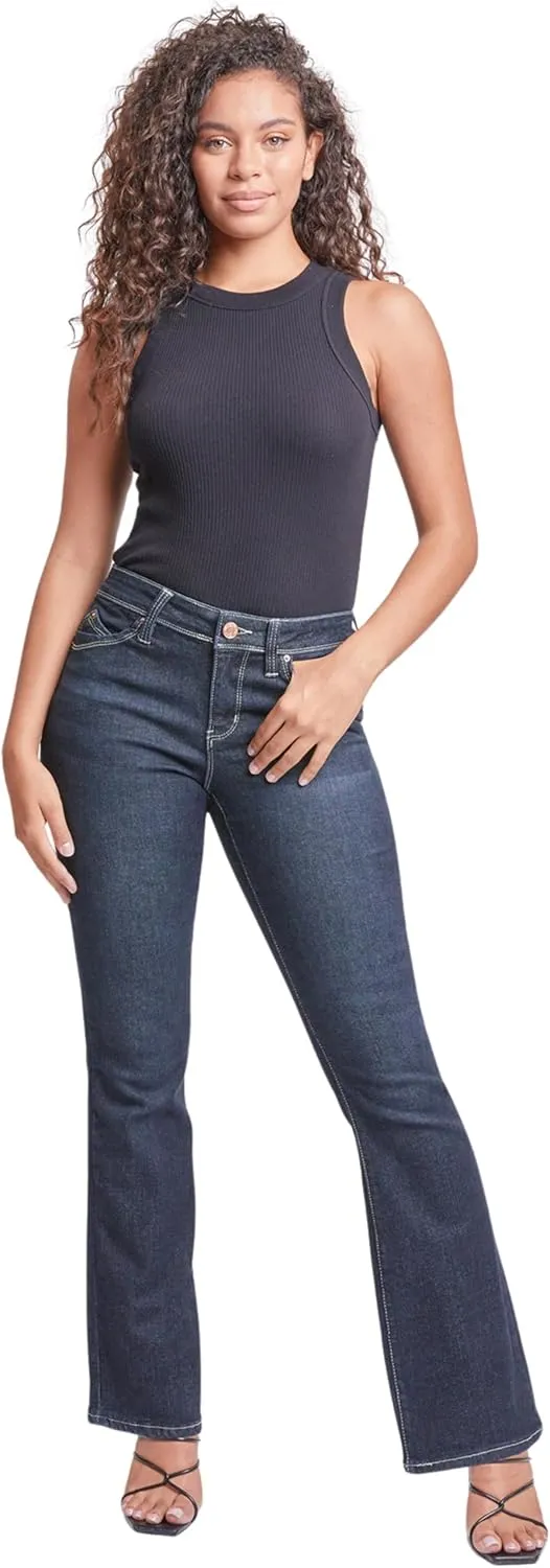 YMI Women’s Sustainable Wannabettabutt Mid Rise Bootcut Jeans, P170937