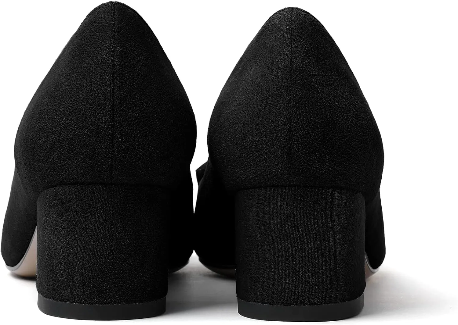 Zamikoo Women's Block Heel Pumps Low Heel Slip On Pointy Toe Wedding Dress Shoes Leather US Size 5-13