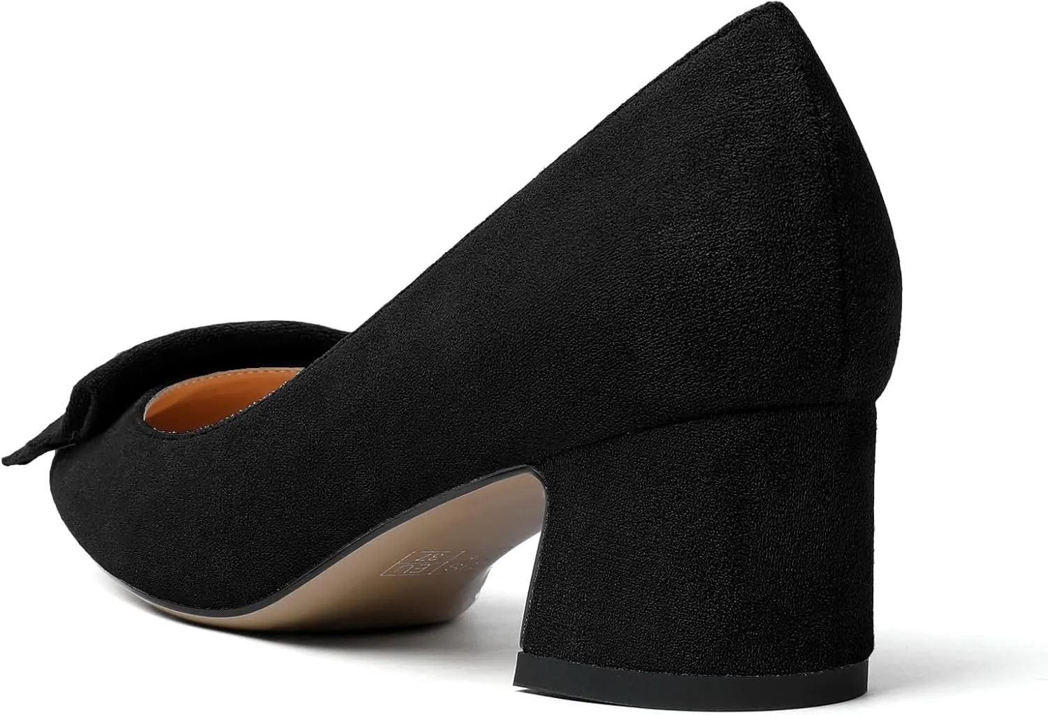 Zamikoo Women's Block Heel Pumps Low Heel Slip On Pointy Toe Wedding Dress Shoes Leather US Size 5-13