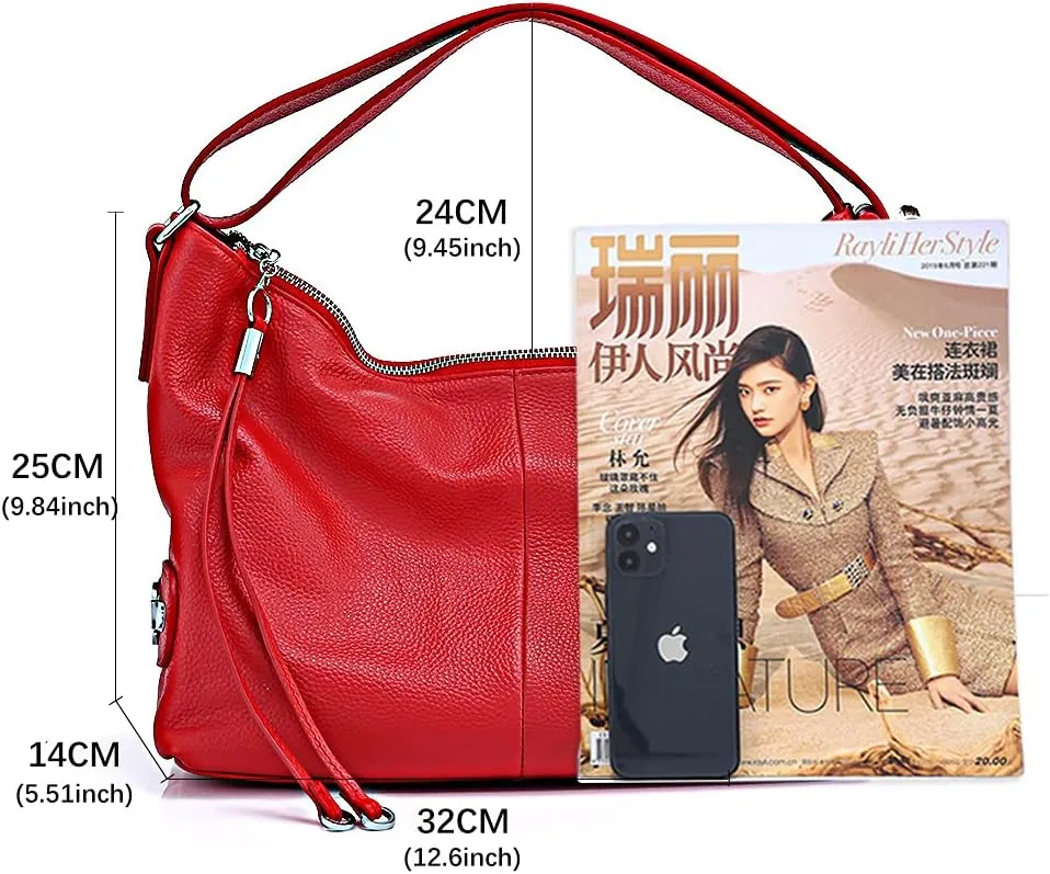 zency 6 Colors Fashion 100% Real Genuine Leather Women Shoulder Bag Handbag Lady Casual Tote