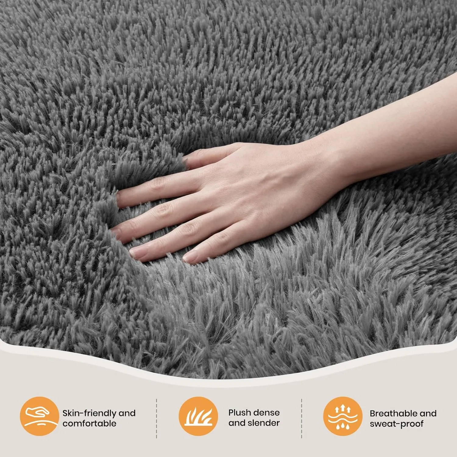 Zentavio Area Rugs for Living Room Grey Rugs for Bedroom Large 6x9 Carpet Fluffy Furry Soft Shag Aesthetic Plush High Pile Gray Throw Rug for Nursery Kids Room Dorm
