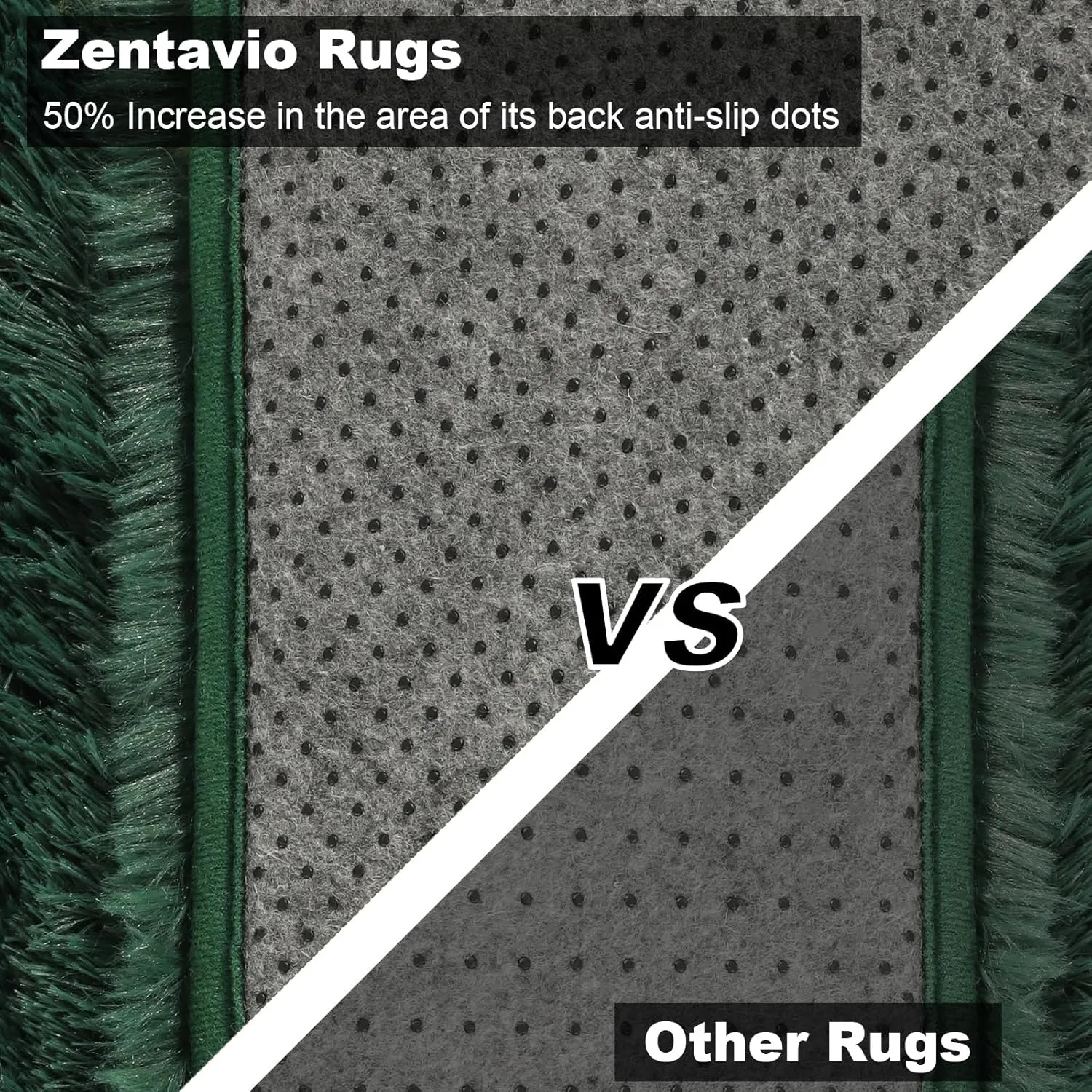 Zentavio Emerald Green Rugs for Bedroom 6x9 Dark Green Area Rugs for Living Room Fluffy Fake Grass Large Carpet for Kids Room Playroom Furry Shag Aesthetic Soft High Pile Washable Home Decor