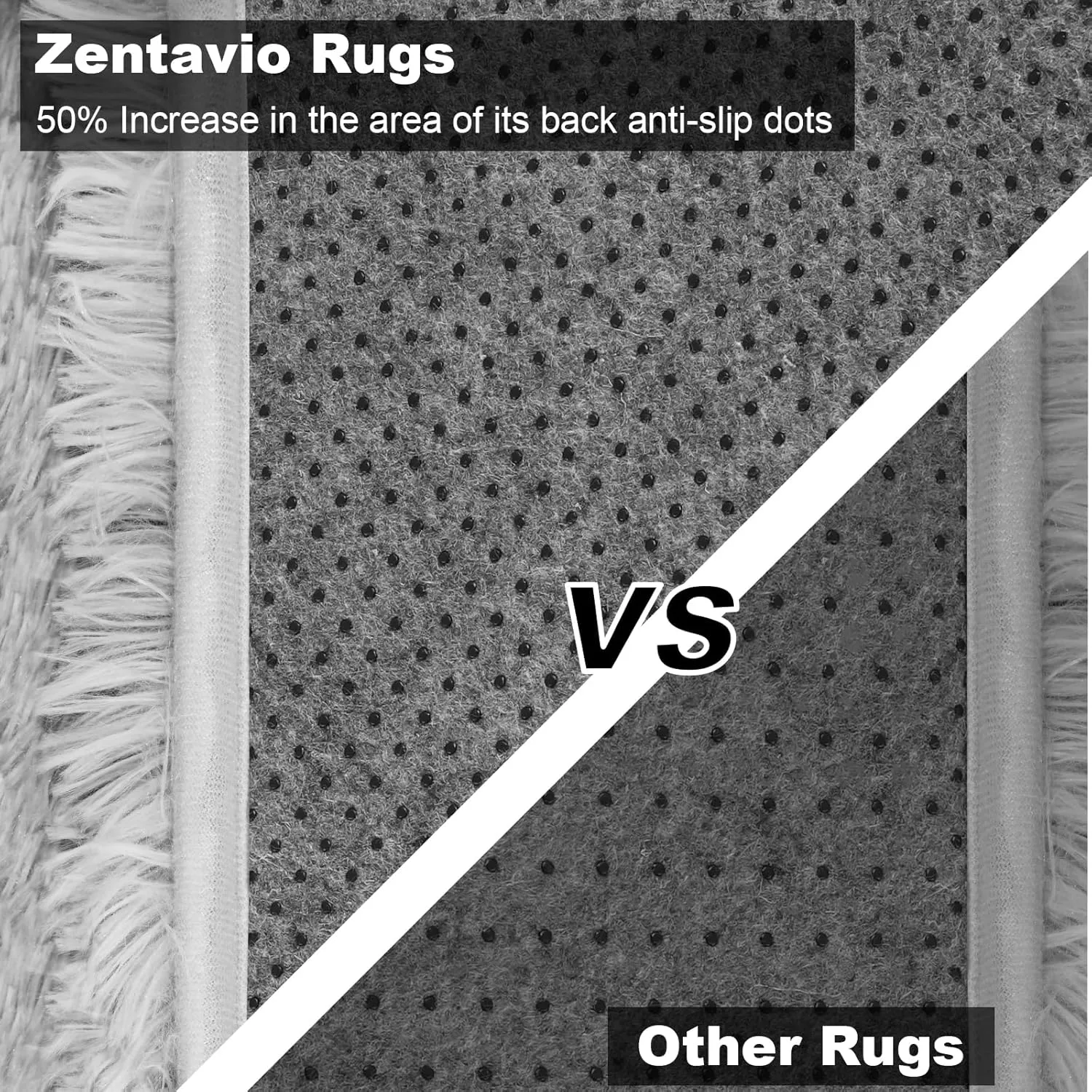 Zentavio Grey and White Area Rugs for Living Room 5x8,Fluffy Shag Large Fuzzy Plush Soft Carpets Floor Shaggy Rugs for Bedroom Carpet for Kids Boys Girls Dorm Nursery Home Decor Aesthetic