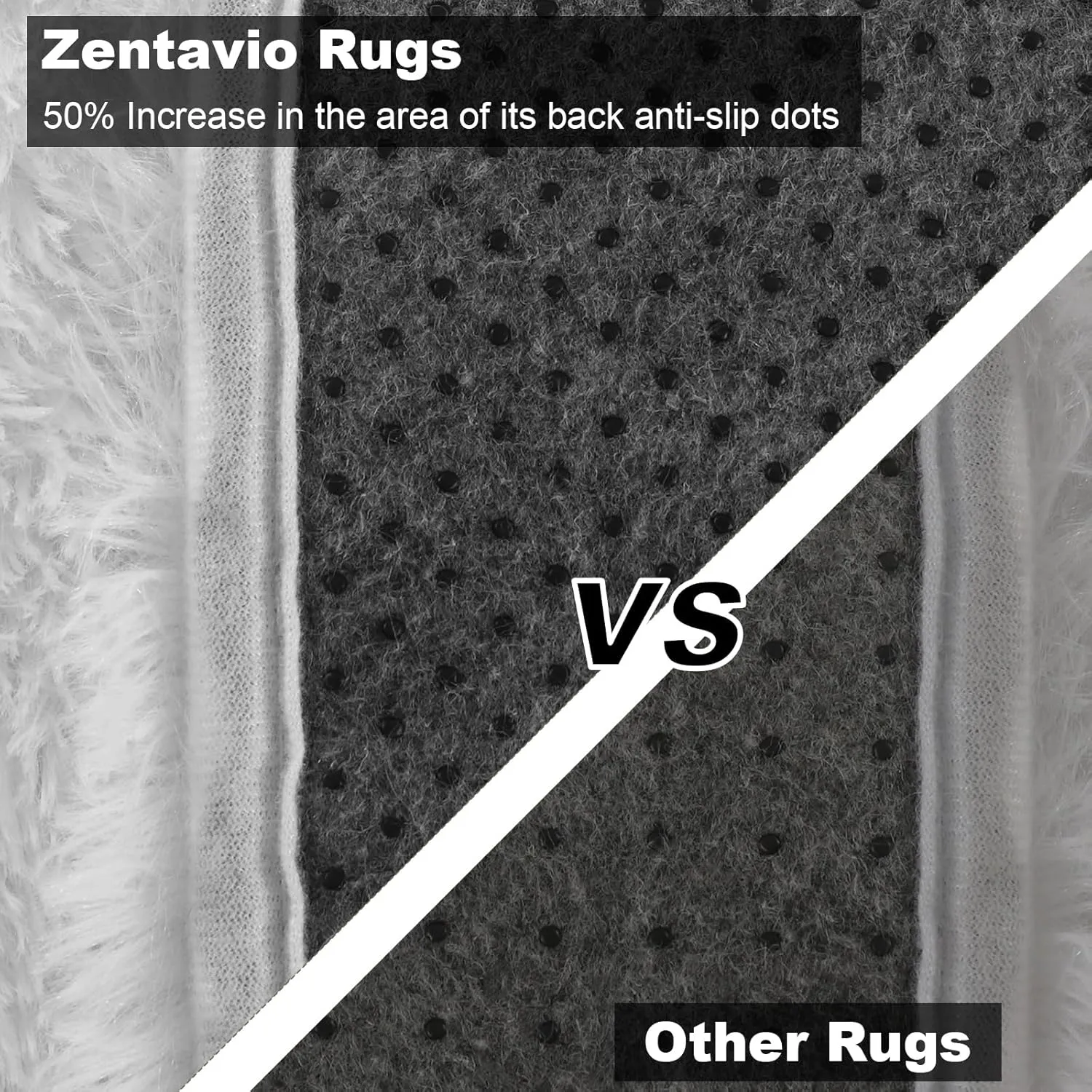Zentavio White Living Room Rugs 9x12 Large Area Rugs for Bedroom Soft Fluffy Furry Shag Aesthetic Carpet Plush High Pile Floor Rug for Nursery Kids Room Dorm Home Decor