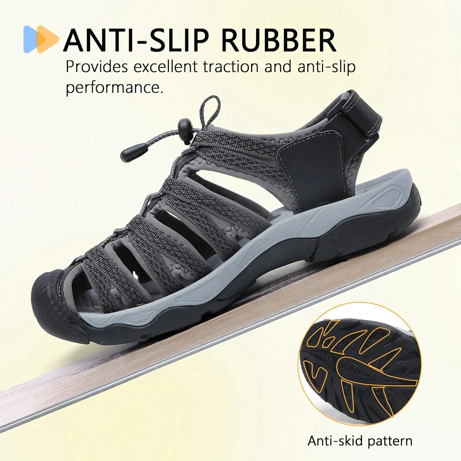 ziitop Womens Hiking Sandals Closed Toe Summer Outdoor Adventurous Beach Sandals Lace Adjustable Double Buckle Water Shoes