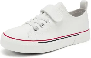 Zoroadke Toddler Boys and Girls Sneakers Low Top Adjustable Strap Canvas Shoes for Kids