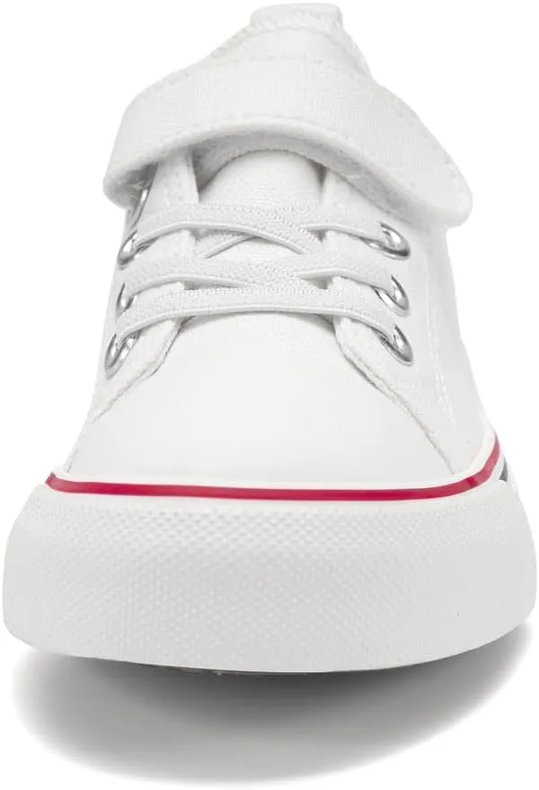 Zoroadke Toddler Boys and Girls Sneakers Low Top Adjustable Strap Canvas Shoes for Kids