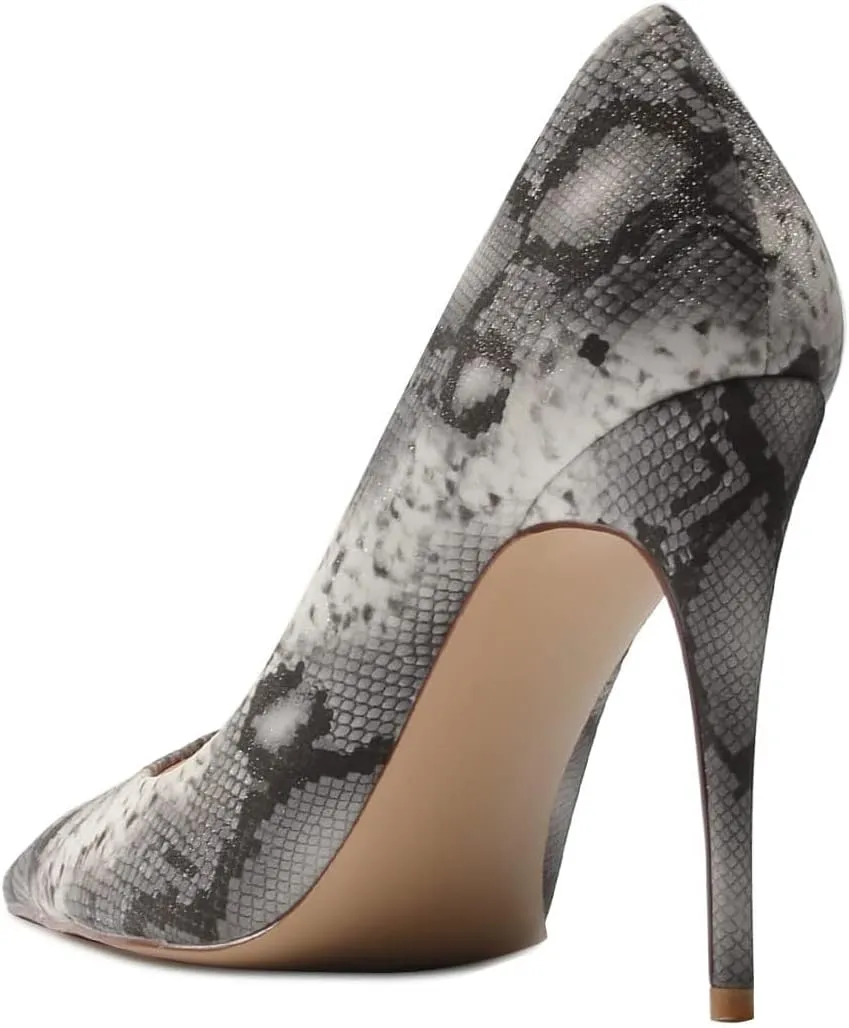 Zszszsu Women's Closed Pointed Toe Pumps Sexy Snakeskin Stiletto High Heels Slip On 4 Inch Dress Formal Party Wedding Basic Shoes Size 4-16 US